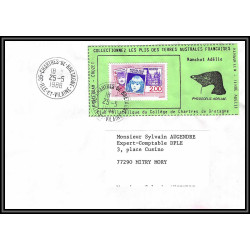 71545 porte timbre complet 18 gorfou manchot oiseaux birds collectionnez les plis des terres australes taaf lettre cover