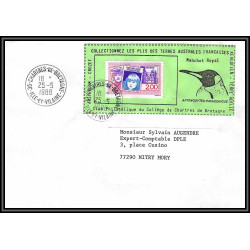 71545 porte timbre complet 18 gorfou manchot oiseaux birds collectionnez les plis des terres australes taaf lettre cover