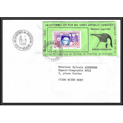 71545 porte timbre complet 18 gorfou manchot oiseaux birds collectionnez les plis des terres australes taaf lettre cover