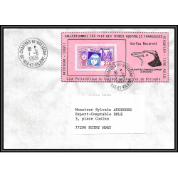 71546 porte timbre complet 18 gorfou manchot oiseaux birds collectionnez les plis des terres australes taaf lettre cover