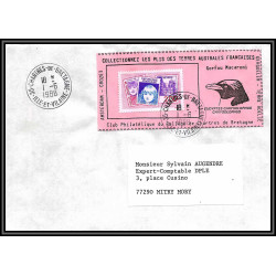 71546 porte timbre complet 18 gorfou manchot oiseaux birds collectionnez les plis des terres australes taaf lettre cover