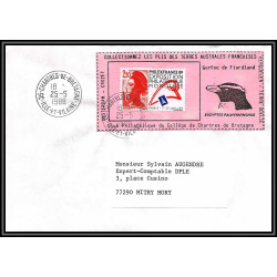 71546 porte timbre complet 18 gorfou manchot oiseaux birds collectionnez les plis des terres australes taaf lettre cover