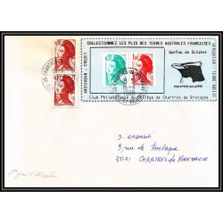 71548 porte timbre 1988 gorfou sclater oiseaux birds collectionnez les plis des terres australes taaf lettre cover