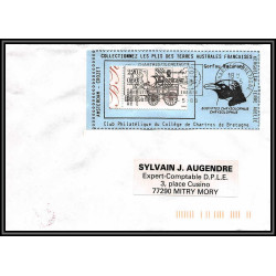 71560 porte timbre 1988 gorfou macaroni oiseaux birds collectionnez les plis des terres australes taaf lettre cover