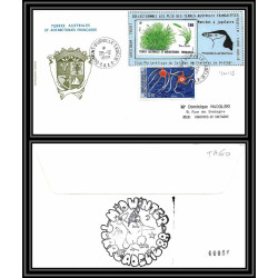 71570 porte timbre 1988 manchot jugulaire oiseaux birds collectionnez les plis des terres australes taaf lettre cover