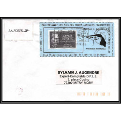 71571 porte timbre 1988 manchot jugulaire oiseaux birds collectionnez les plis des terres australes taaf lettre cover