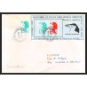 71574 porte timbre 1988 manchot jugulaire oiseaux birds collectionnez les plis des terres australes taaf lettre cover
