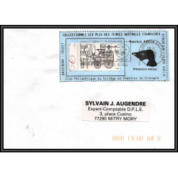 71575 porte timbre 1988 manchot adelie oiseaux birds collectionnez les plis des terres australes taaf lettre cover