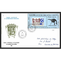 71594 porte timbre 1988 manchot empereur oiseaux birds collectionnez les plis des terres australes taaf lettre cover