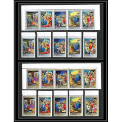270b - sharjah MNH ** Mi N°737/746 A life of Jésus-Christ religion bande + timbres