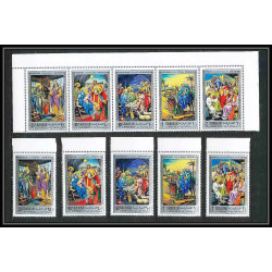 270b - sharjah MNH ** Mi N°737/746 A life of Jésus-Christ religion bande + timbres