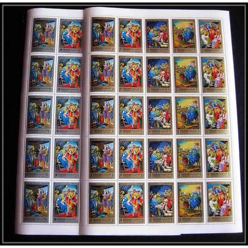 270c - sharjah MNH ** Mi N°737/746 A life of Jésus-Christ religion feuilles sheets