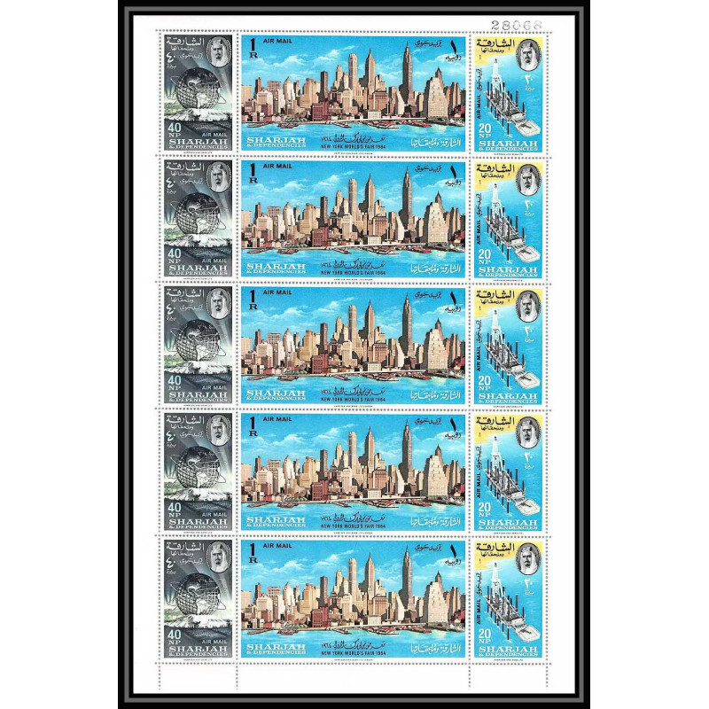 270e - sharjah MNH ** Mi N°87/89 A world exhibition expo 1964 statue de la liberté liberty new york pretrol