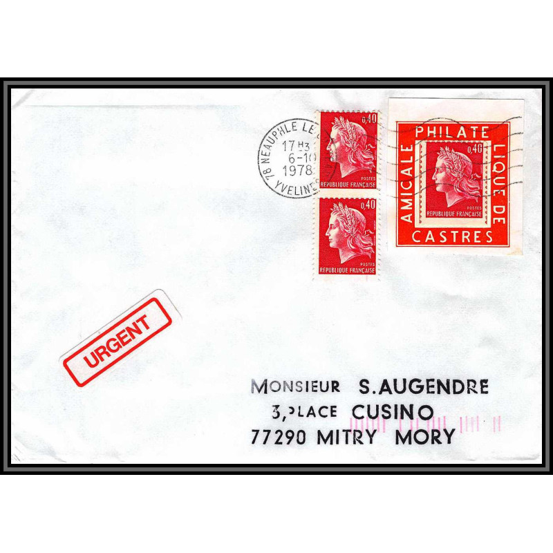 72115 porte timbre neauphle-le-château yvelines 1978 amicale philatelique de castres Tarn cheffer 1536 lettre cover