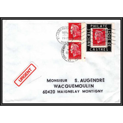 72118 porte timbre jonchery marne 1978 amicale philatelique de castres Tarn cheffer 1536 lettre cover France