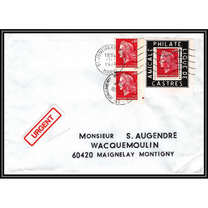72118 porte timbre jonchery marne 1978 amicale philatelique de castres Tarn cheffer 1536 lettre cover France