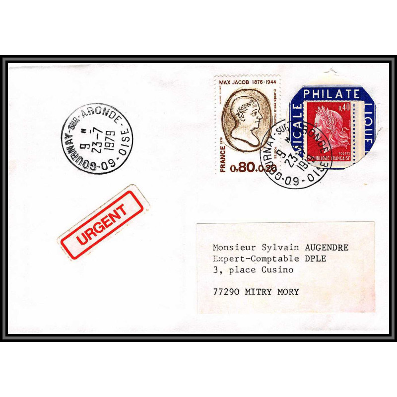 72121 porte timbre gournay sur aronde oise 1979 amicale philatelique de castres Tarn cheffer 1536 lettre cover France