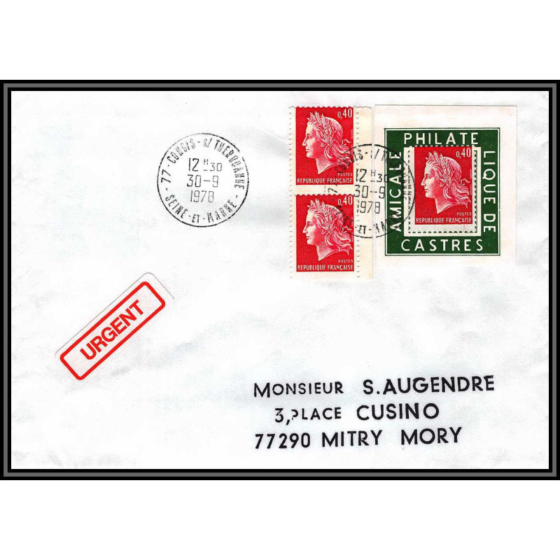 72127 porte timbre congis sur therouanne Seine-et-Marne 1978 amicale philatelique de castres Tarn cheffer 1536 lettre