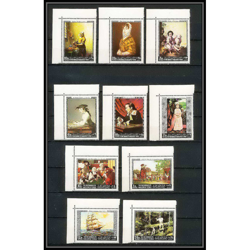 273 - Yemen kingdom MNH ** Mi N°557/566 A Tableau (Painting) vermeer copley murillo van leyden goya aylward