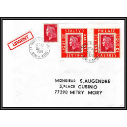 72166 porte timbre congis sur therouanne Seine-et-Marne 1978 amicale philatelique de castres Tarn cheffer lettre france