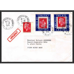 72175 porte timbre estree st denis oise 1978 amicale philatelique de castres Tarn cheffer lettre cover France