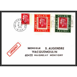 72179 porte timbre pierrefonds oise 1978 amicale philatelique de castres Tarn cheffer lettre cover France