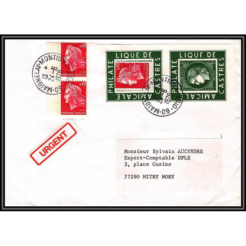 72223 porte timbre maignelay montigny oise 1978 amicale philatelique de castres Tarn cheffer 1536 lettre cover France