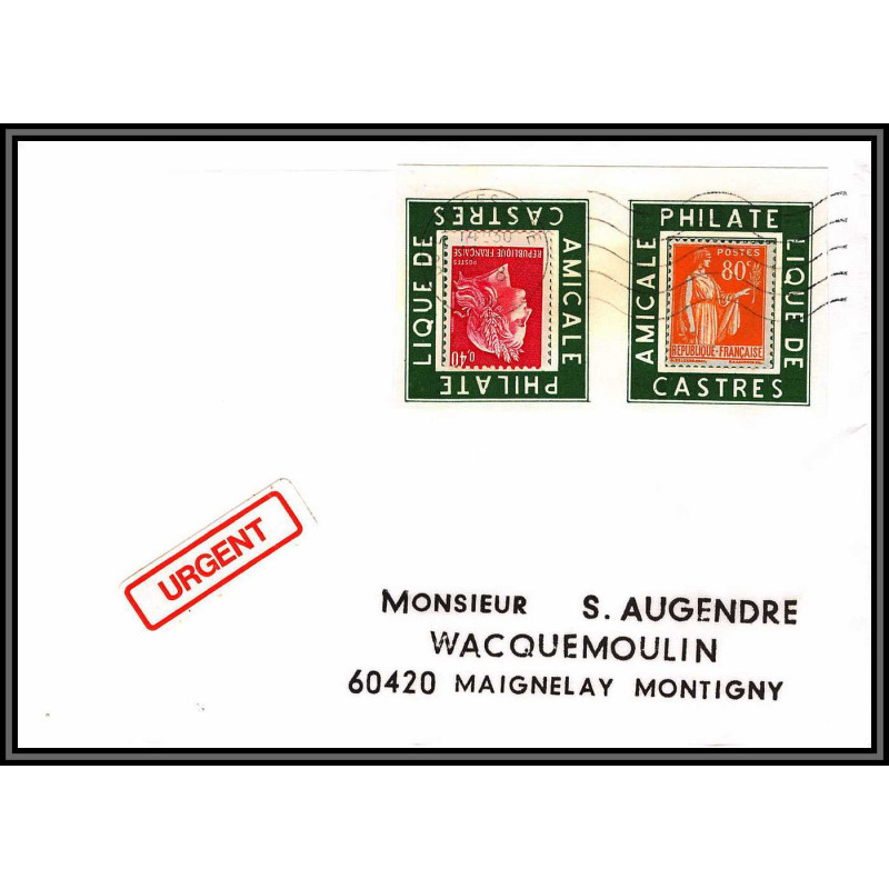 72232 porte timbre 1978 amicale philatelique de castres Tarn cheffer paix lettre cover France