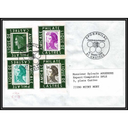 72238 porte timbre sporphilac 1974 amicale philatelique de castres Tarn cheffer liberté lettre cover France