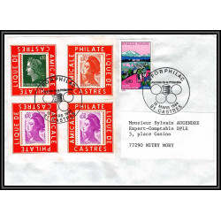 72239 porte timbre sporphilac 1974 amicale philatelique de castres Tarn cheffer liberté lettre cover France
