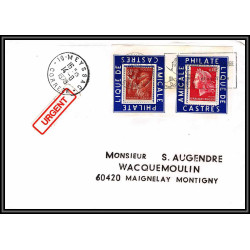 72260 porte timbre meyssac correze 1978 amicale philatelique de castres Tarn cheffer iris lettre cover France