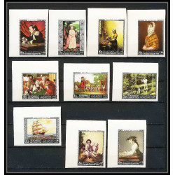 274a - Yemen kingdom MNH ** Mi N°557/566 B Tableau (Painting) vermeer murillo leyden goya non dentelé imperf