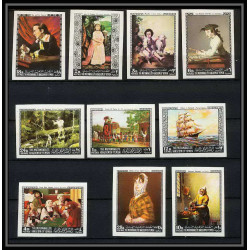 274b - Yemen kingdom MNH ** Mi N°557/566 B Tableau (Painting) vermeer murillo leyden goya non dentelé imperf
