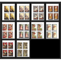 274b - Yemen kingdom MNH ** Mi N°557/566 B Tableau (Painting) vermeer Non dentelé imperf goya bloc 4 