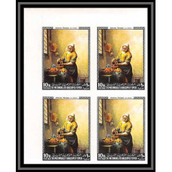274b - Yemen kingdom MNH ** Mi N°557/566 B Tableau (Painting) vermeer Non dentelé imperf goya bloc 4 