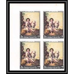 274b - Yemen kingdom MNH ** Mi N°557/566 B Tableau (Painting) vermeer Non dentelé imperf goya bloc 4 