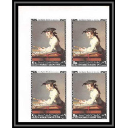 274b - Yemen kingdom MNH ** Mi N°557/566 B Tableau (Painting) vermeer Non dentelé imperf goya bloc 4 