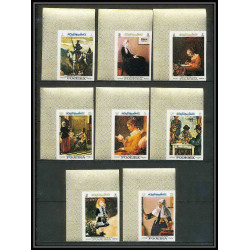 275 - Fujeira MNH ** Mi N°198/205 B Non dentelé imperf Tableau tableaux painting cezanne hooch daumier renoir