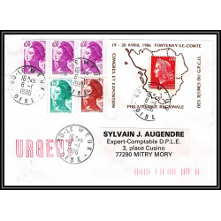 72477 porte timbre le meux oise 1986 fontenay le comte cheffer lettre cover France