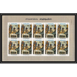 275a - Fujeira MNH ** Mi N°198/205 B Non dentelé imperf Tableau (Painting) feuilles sheets renoir 