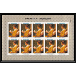 275a - Fujeira MNH ** Mi N°198/205 B Non dentelé imperf Tableau (Painting) feuilles sheets renoir 