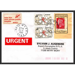72515 porte timbre le meux oise 1986 anjou david d'angers cheffer lettre cover France
