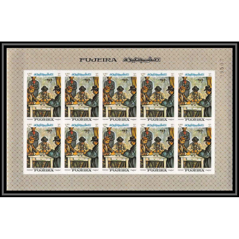 275c - Fujeira MNH ** Mi N°202 B Non dentelé imperf Tableau tableaux painting Cézanne feuille complète 