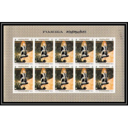 275h - Fujeira MNH ** Mi N°204 B Non dentelé imperf Tableau tableaux painting renoir feuille complète 