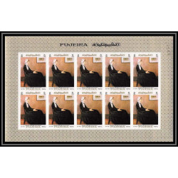 275i - Fujeira MNH ** Mi N°205 B Non dentelé imperf Tableau tableaux painting whistley feuille complète 