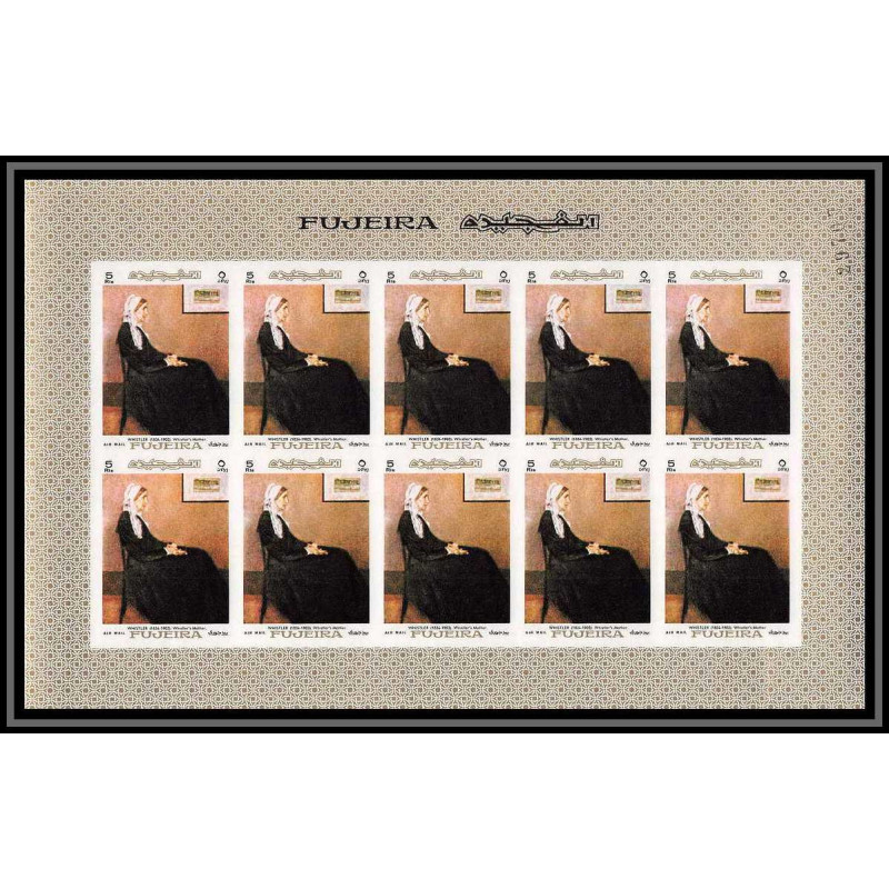 275i - Fujeira MNH ** Mi N°205 B Non dentelé imperf Tableau tableaux painting whistley feuille complète 