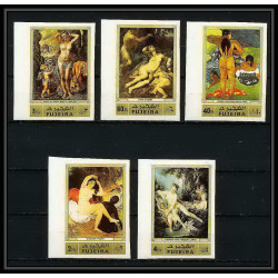 277b - Fujeira MNH ** Mi N°1006/1010 B Tableau (Painting) nus nudes gauguin ingres Non dentelé imperf