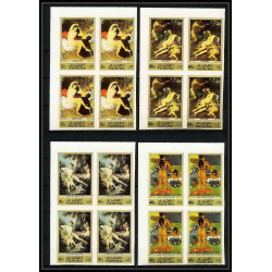 277d - Fujeira MNH ** Mi N°1006/1010 B Tableau (Painting) nus nudes gauguin bloc 4 Non dentelé imperf
