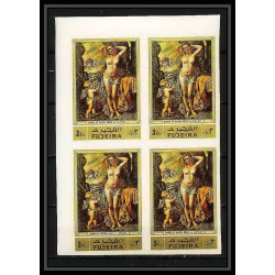 277d - Fujeira MNH ** Mi N°1006/1010 B Tableau (Painting) nus nudes gauguin bloc 4 Non dentelé imperf