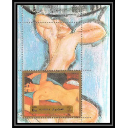 280a - Fujeira MNH ** Mi bloc N°117 A Modigliani recto verso error print in both sides
